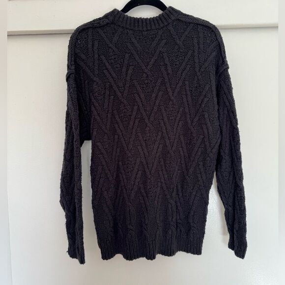 Free People Gray Isla Cable Stitch Tunic Sweater XS - Picture 3 of 5